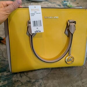 Michael Kors Yellow Leather Tote Bag